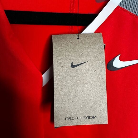 NWT Nike Court Slam Dress Habanero Red Dri-Fit Adv Tennis Sz S Pleated Ruffle - Picture 9 of 13